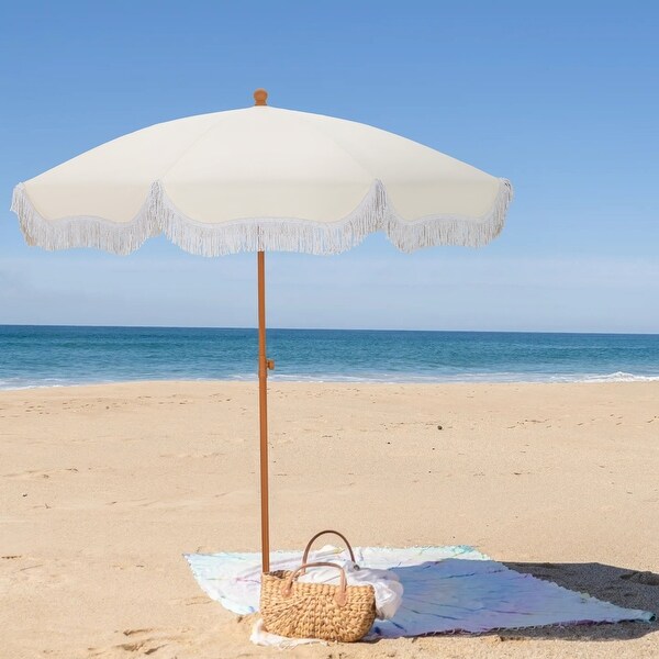 MAISON ARTS 7ft Patio Fringe Umbrella Outdor Tassel Beach MAISON ARTS 7ft Patio Fringe Umbrella Outdor Tassel Beach